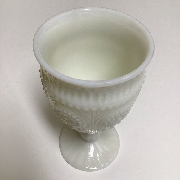 The Pioneer Woman Adeline Snow Milk Glass Goblet Tumbler Chalice White Gibson - Picture 12 of 16